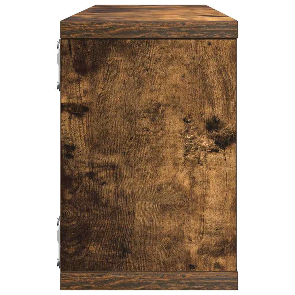 Rafturi de perete cub, 4 buc., stejar fumuriu 60x15x23 cm, lemn GartenMobel Dekor