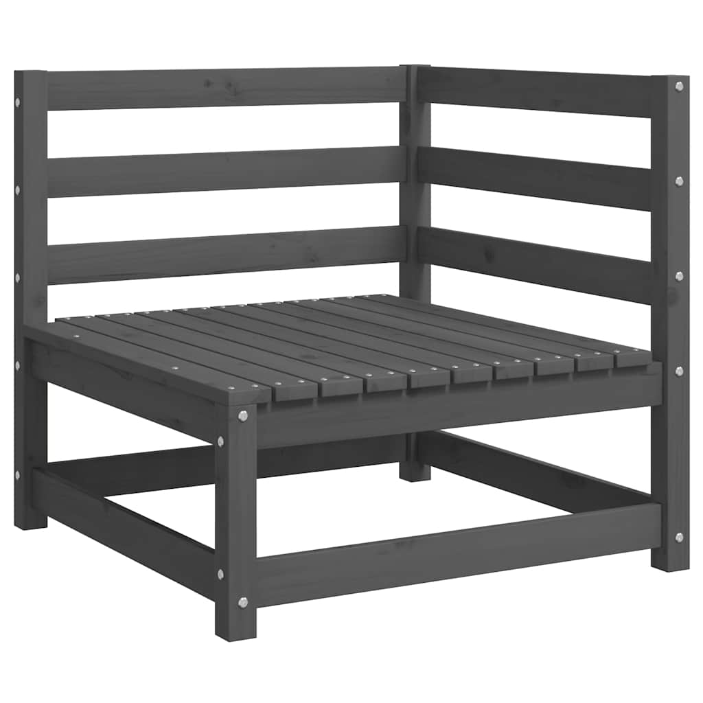 Set mobilier de grădină cu perne, 2 piese, gri, lemn masiv pin GartenMobel Dekor