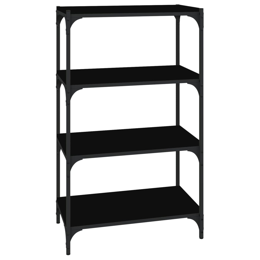 Bibliotecă, negru, 60x33x100 cm, lemn prelucrat și oțel GartenMobel Dekor