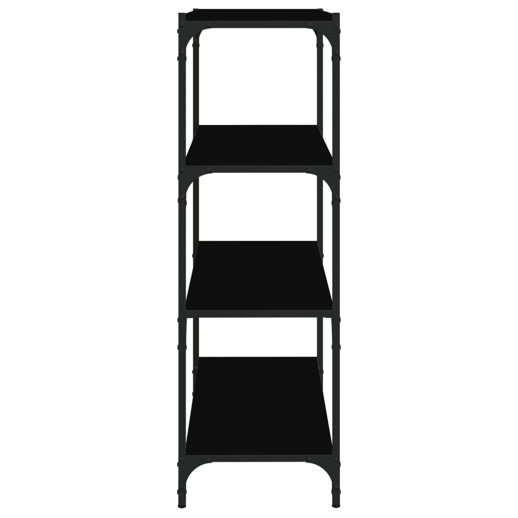 Bibliotecă, negru, 60x33x100 cm, lemn prelucrat și oțel GartenMobel Dekor