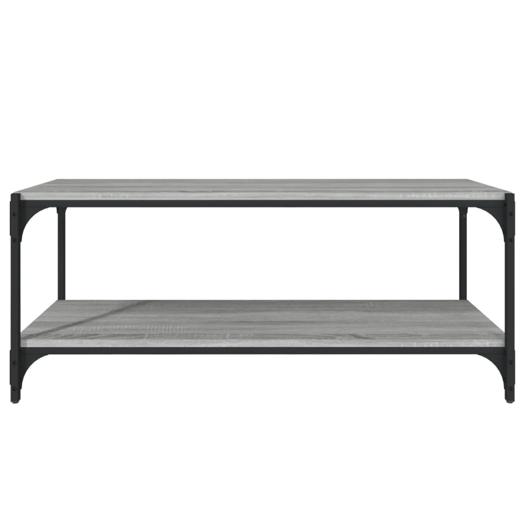 Comodă TV, gri sonoma, 100x33x41 cm, lemn prelucrat și oțel GartenMobel Dekor