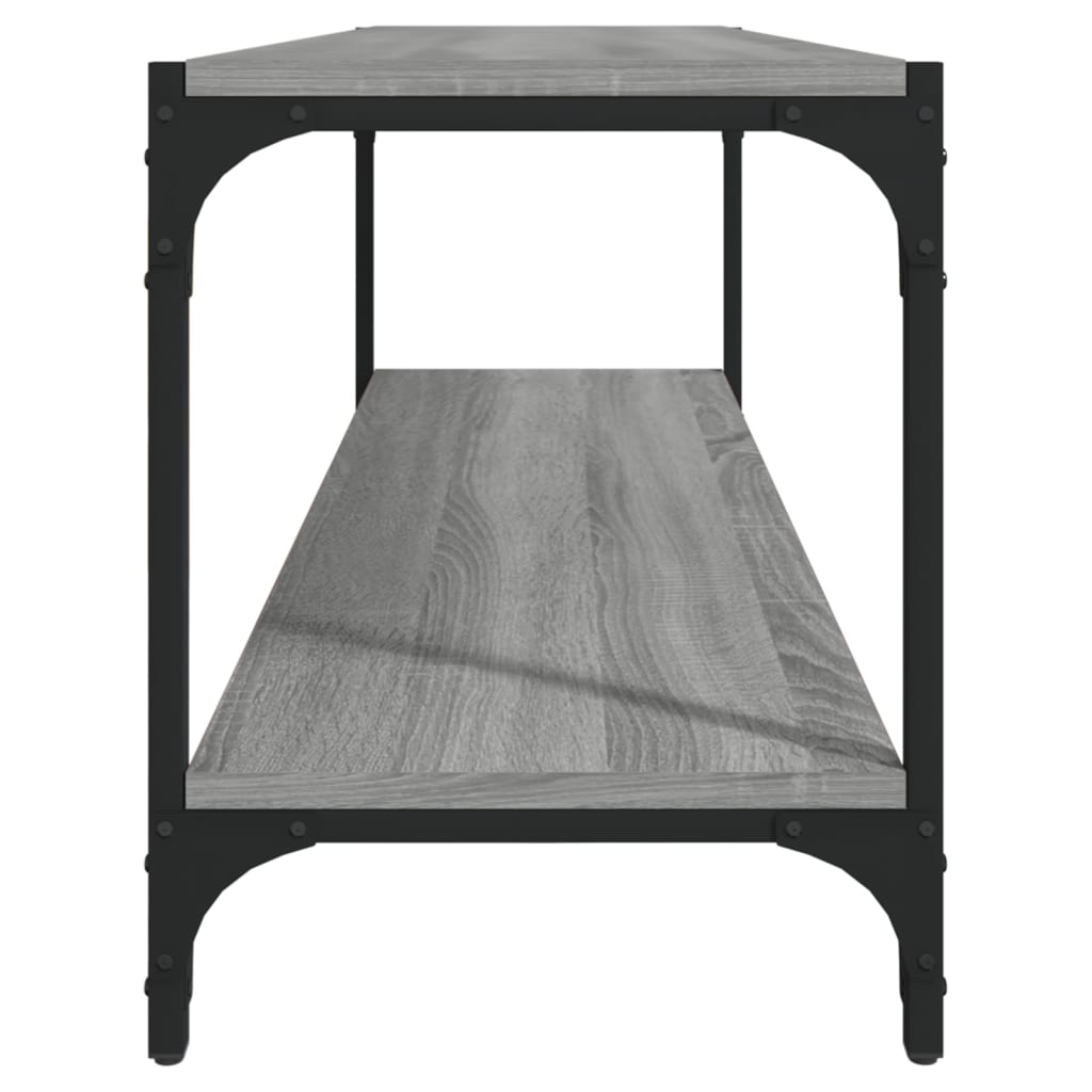 Comodă TV, gri sonoma, 100x33x41 cm, lemn prelucrat și oțel GartenMobel Dekor