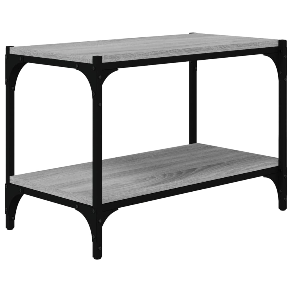 Comodă TV, gri sonoma, 60x33x41 cm, lemn prelucrat și oțel GartenMobel Dekor