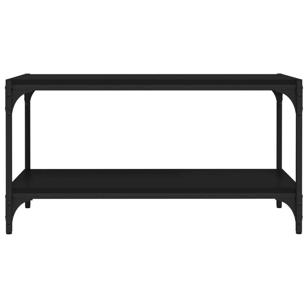 Comodă TV, negru, 80x33x41 cm, lemn prelucrat și oțel GartenMobel Dekor