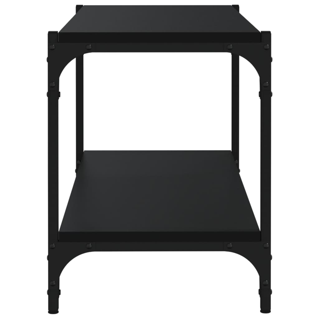 Comodă TV, negru, 80x33x41 cm, lemn prelucrat și oțel GartenMobel Dekor