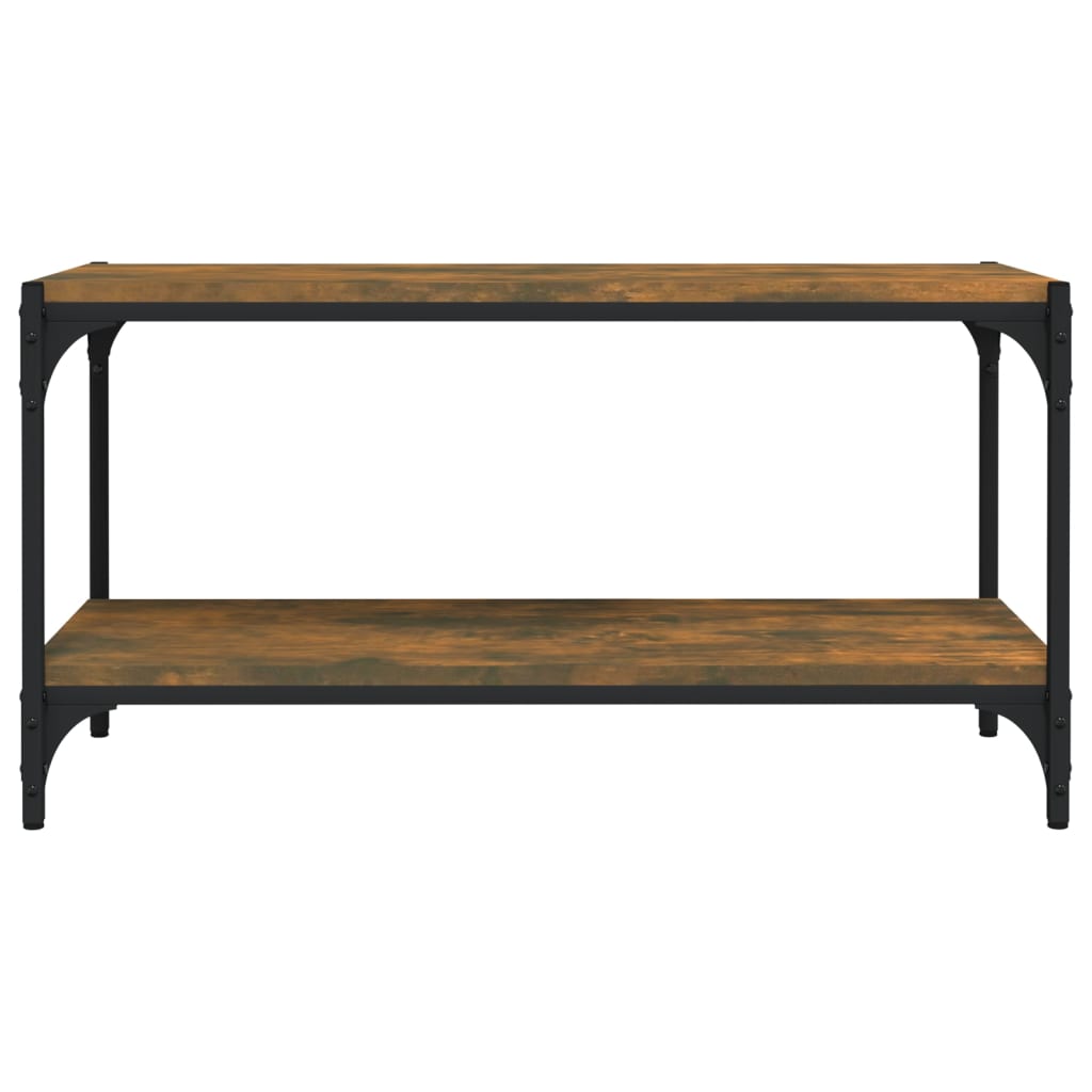Comodă TV, stejar fumuriu, 80x33x41 cm, lemn prelucrat și oțel GartenMobel Dekor