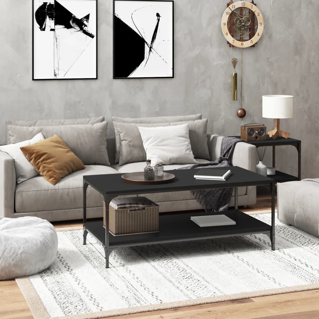 Măsuță de cafea, negru, 100x50x40 cm, lemn prelucrat GartenMobel Dekor