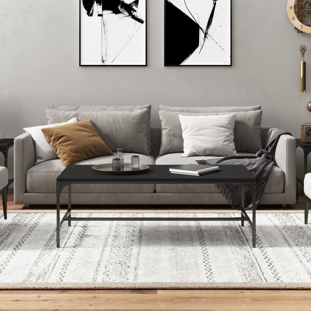 Măsuță de cafea, negru, 80x50x35 cm, lemn prelucrat GartenMobel Dekor