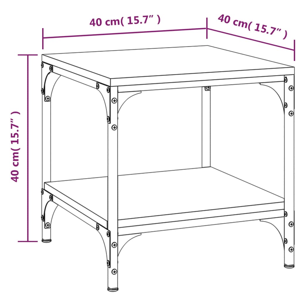 Mese laterale, 2 buc. stejar fumuriu 40x40x40 cm lemn prelucrat GartenMobel Dekor