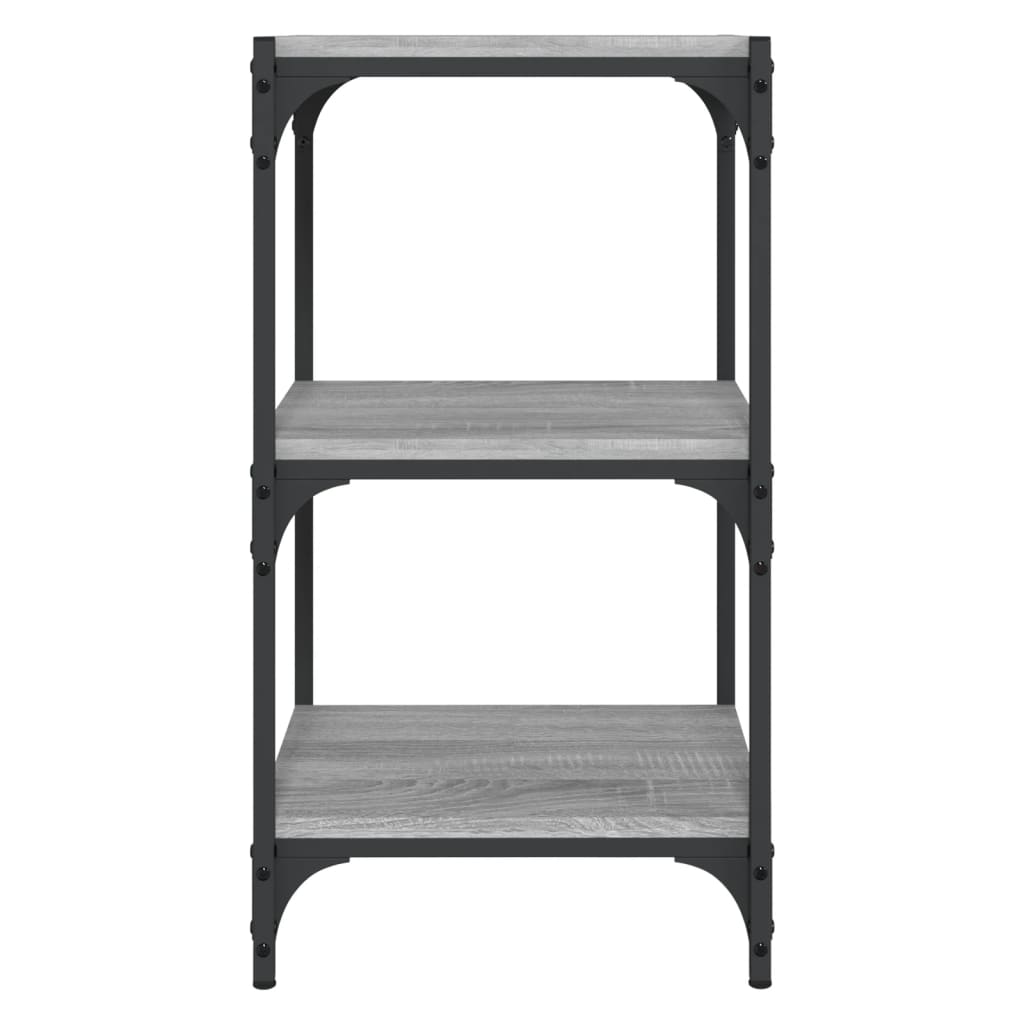 Raft cărți gri sonoma 40x33x70,5 cm, lemn prelucrat și oțel GartenMobel Dekor