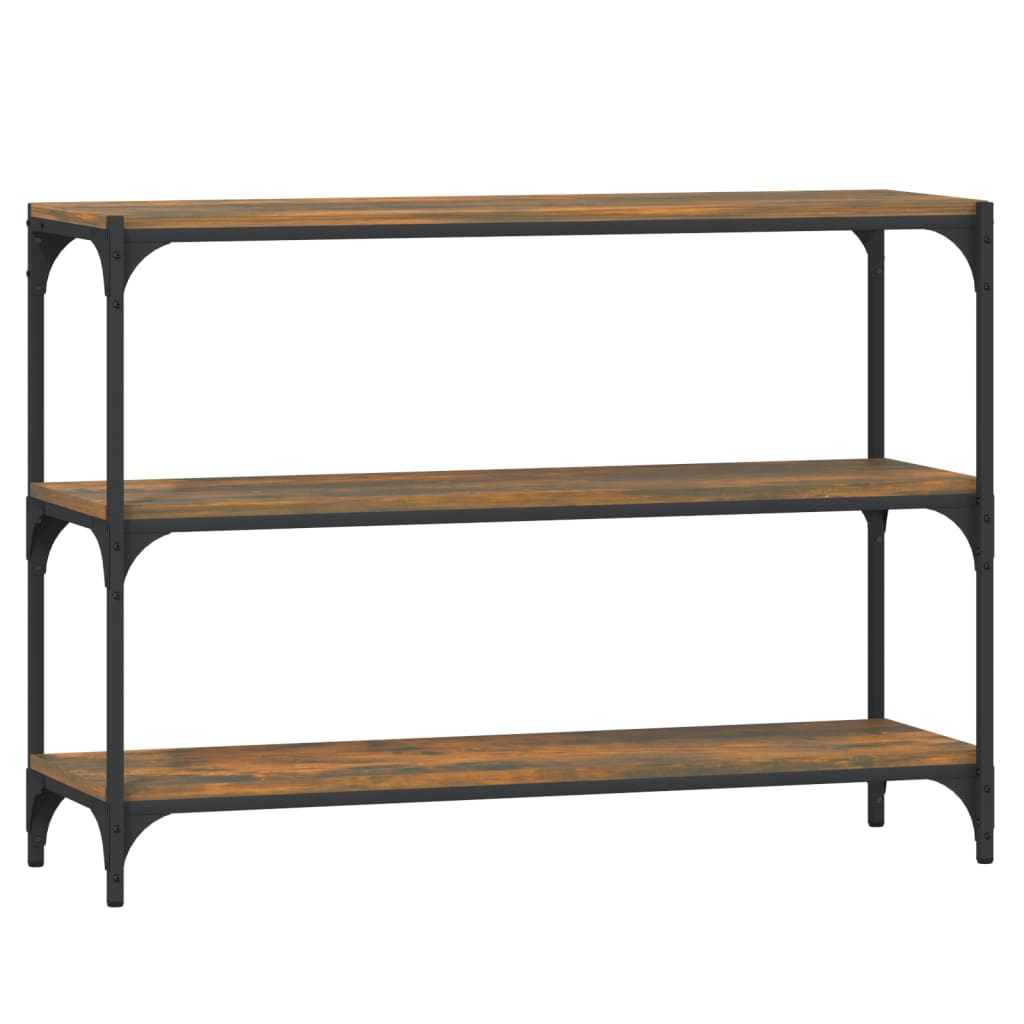 Raft cărți stejar fumuriu 100x33x70,5 cm lemn prelucrat și oțel GartenMobel Dekor