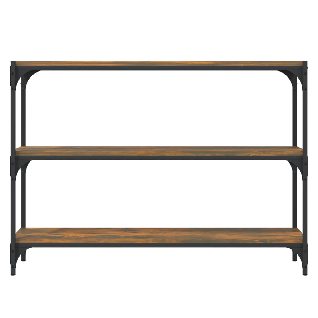 Raft cărți stejar fumuriu 100x33x70,5 cm lemn prelucrat și oțel GartenMobel Dekor