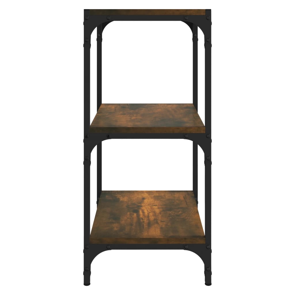 Raft cărți stejar fumuriu 40x33x70,5 cm, lemn prelucrat și oțel GartenMobel Dekor