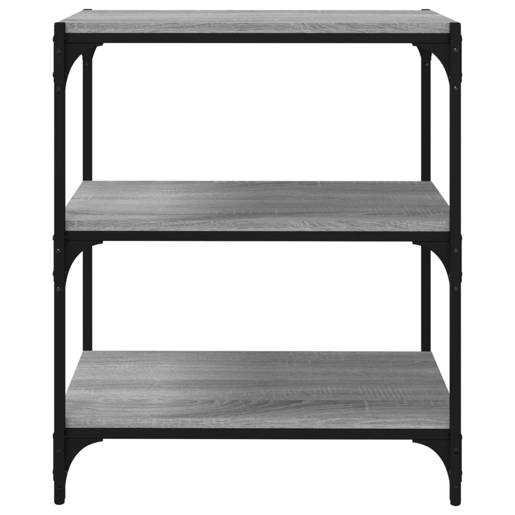 Raft de cărți gri sonoma 60x33x70,5 cm, lemn prelucrat și oțel GartenMobel Dekor