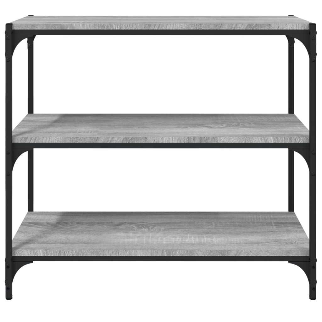 Raft de cărți gri sonoma 80x33x70,5 cm, lemn prelucrat și oțel GartenMobel Dekor