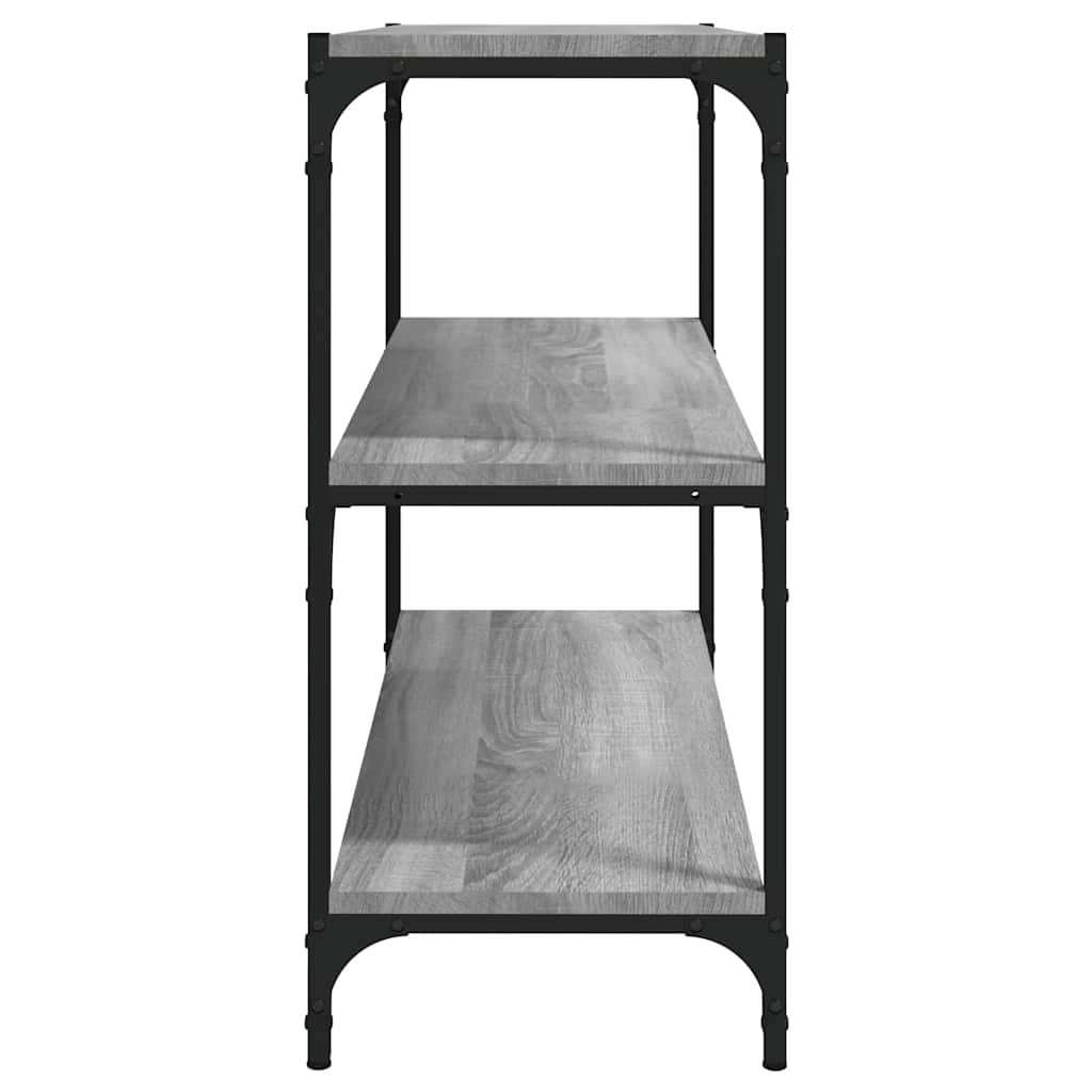 Raft de cărți gri sonoma 80x33x70,5 cm, lemn prelucrat și oțel GartenMobel Dekor