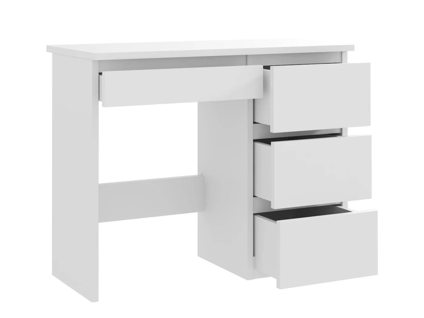 Birou calculator Beta 3 cu 4 sertare, 94x43x75 cm, finisaj alb Household NewTrend