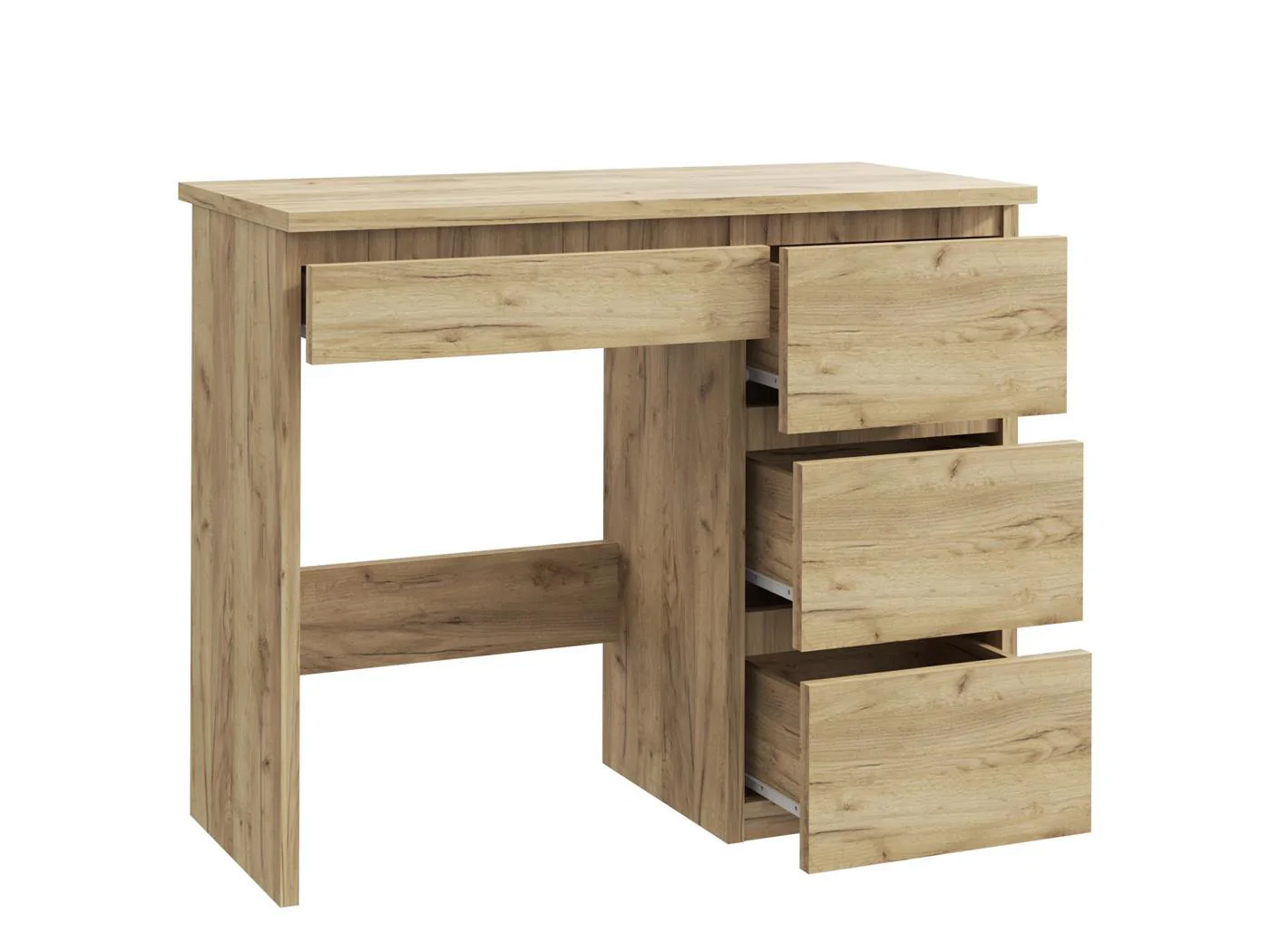 Birou calculator Beta 3 cu 4 sertare, 94x43x75 cm, finisaj craft Household NewTrend