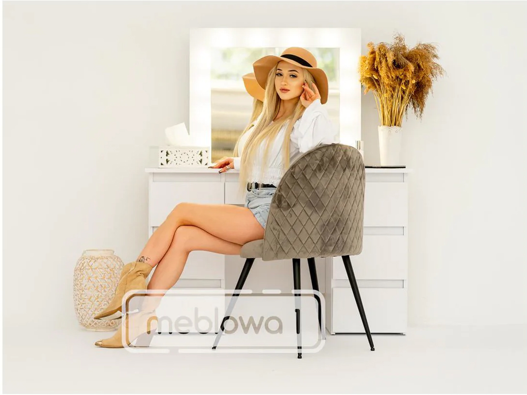 Masa de toaleta si machiaj cu oglinda LED si 7 sertare, 120x43x140 cm, alb Household NewTrend