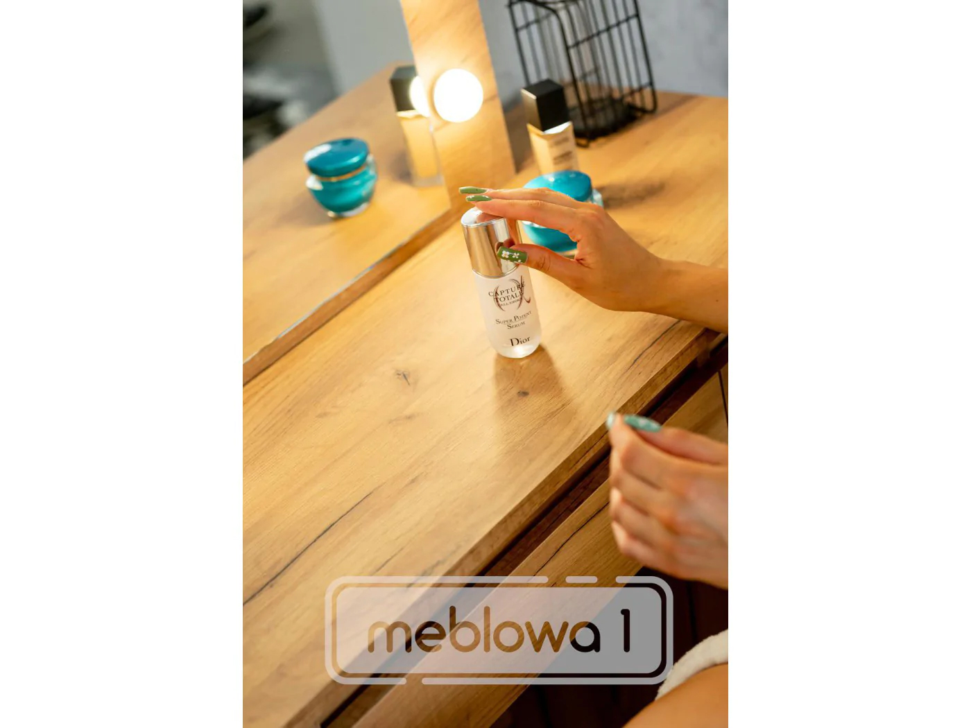 Masa de toaleta si machiaj cu oglinda LED si 7 sertare, 120x43x140 cm, craft Household NewTrend