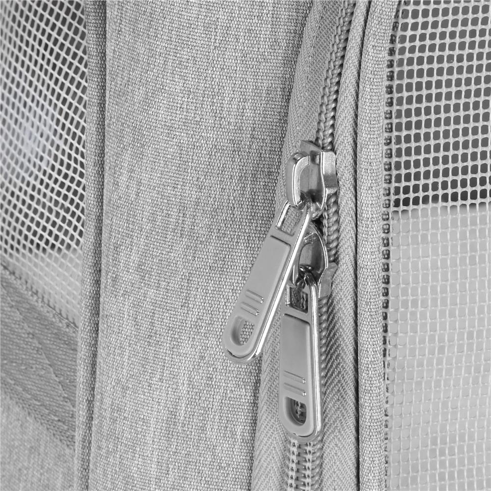 Carucior tip troller pentru transport animale, dublu cu 2 compartimente separate, maxim 22 kg, 55x34x26 cm, gri Household NewTrend