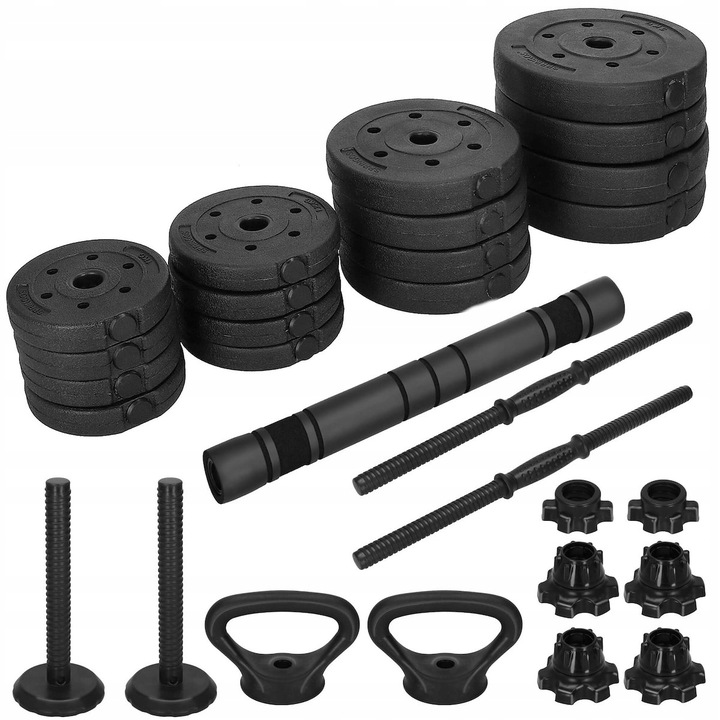 Set de greutati multifunctionale transformabil in gantere, kettlebell, haltera, total 40 kg Household NewTrend
