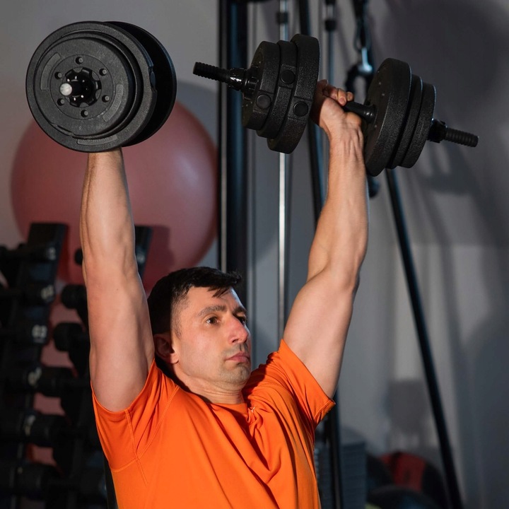 Set de greutati multifunctionale transformabil in gantere, kettlebell, haltera, total 40 kg Household NewTrend