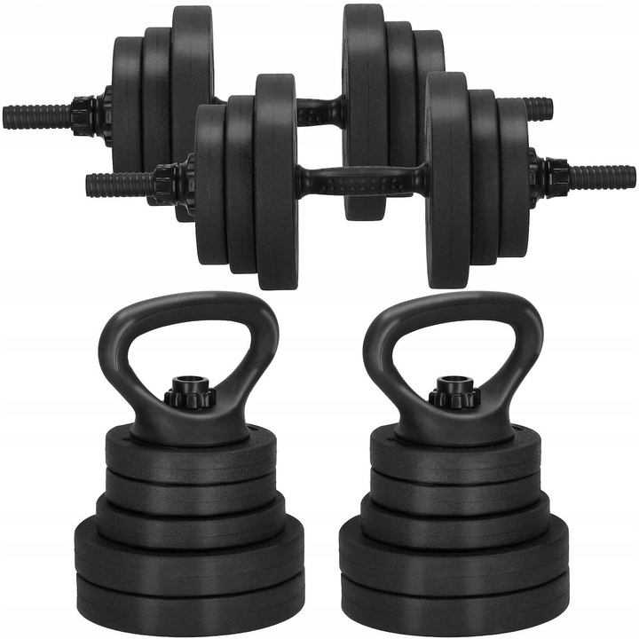Set de greutati multifunctionale transformabil in gantere, kettlebell, haltera, total 40 kg Household NewTrend