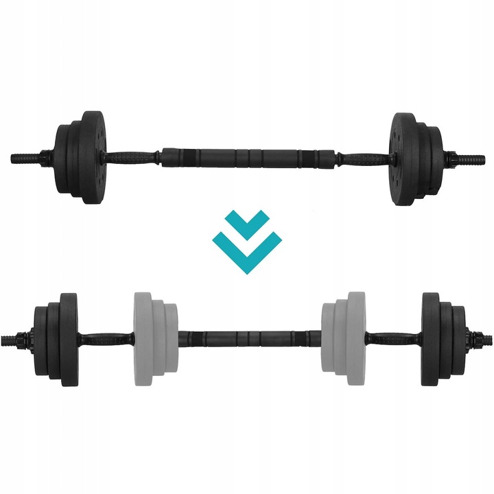 Set de greutati multifunctionale transformabil in gantere, kettlebell, haltera, total 40 kg Household NewTrend