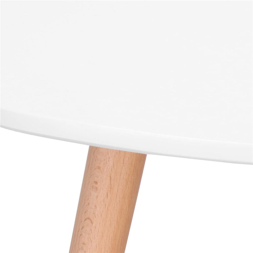 Masa de cafea, ovala, diametru 50 cm, inaltime 48 cm, Blat MDF, Picioare lemn, Alb Household NewTrend
