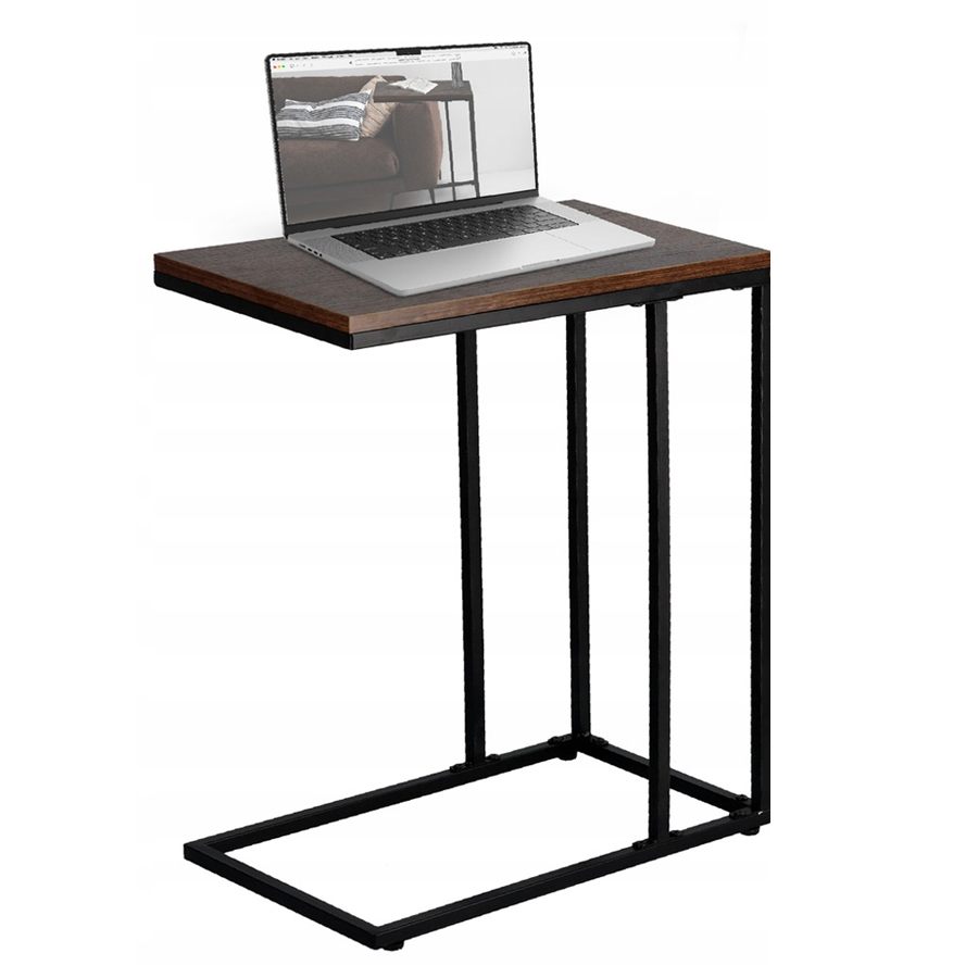 Masuta de cafea, cu cadru de otel, stil industrial, 30x48x59 cm, maro rustic Household NewTrend