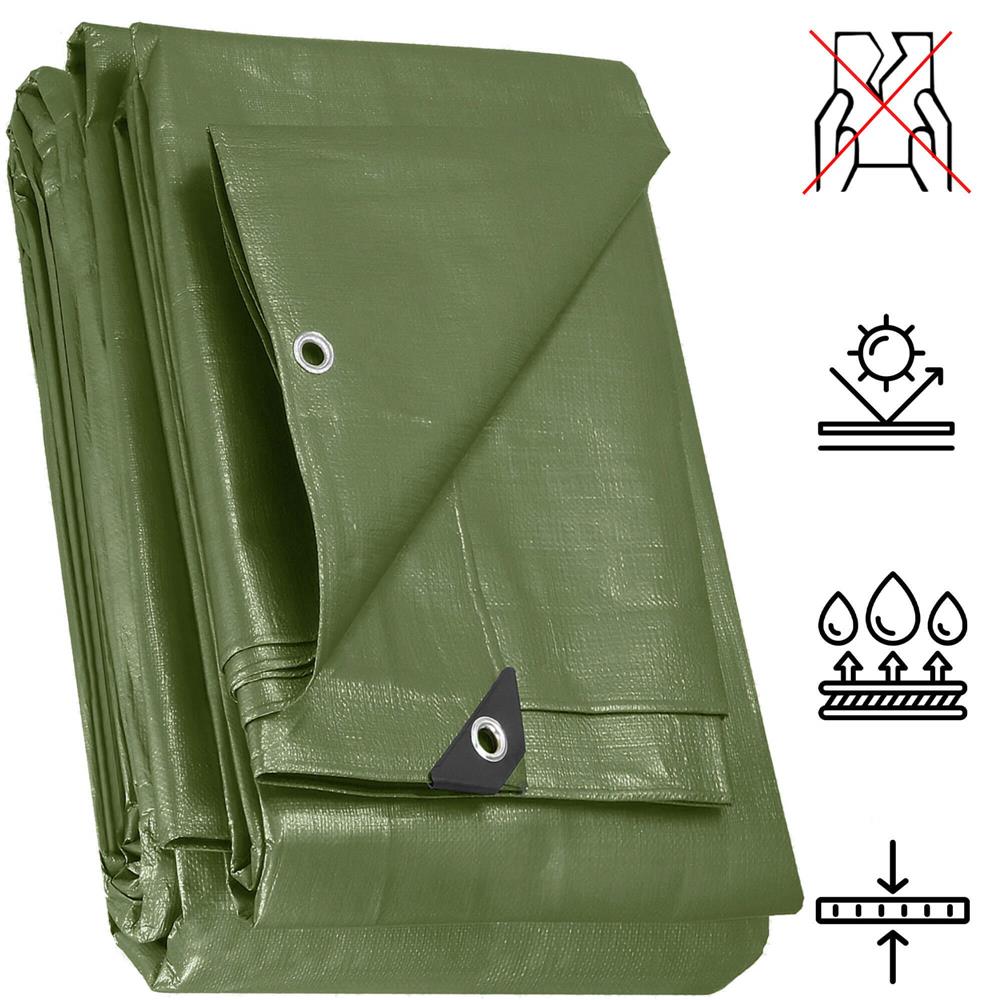 Prelata din polietilena impermeabila laminata, 120g/m2, 3x3m, verde Household NewTrend
