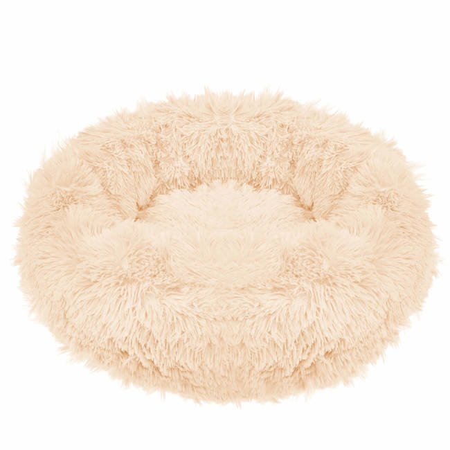 Pat Sersimo pentru caini si pisici, cu husa detasabila, crem, diametru 80cm Household NewTrend