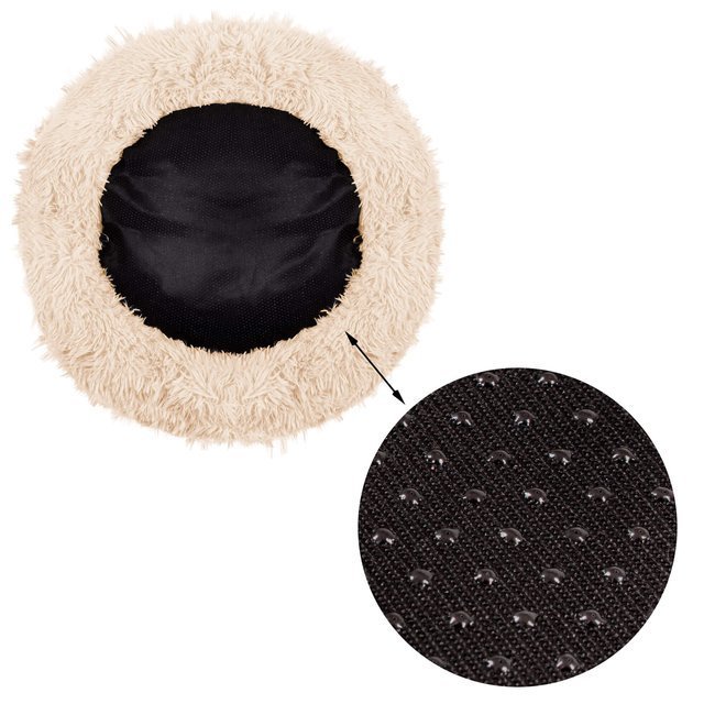 Pat Sersimo pentru caini si pisici, cu husa detasabila, crem, diametru 80cm Household NewTrend