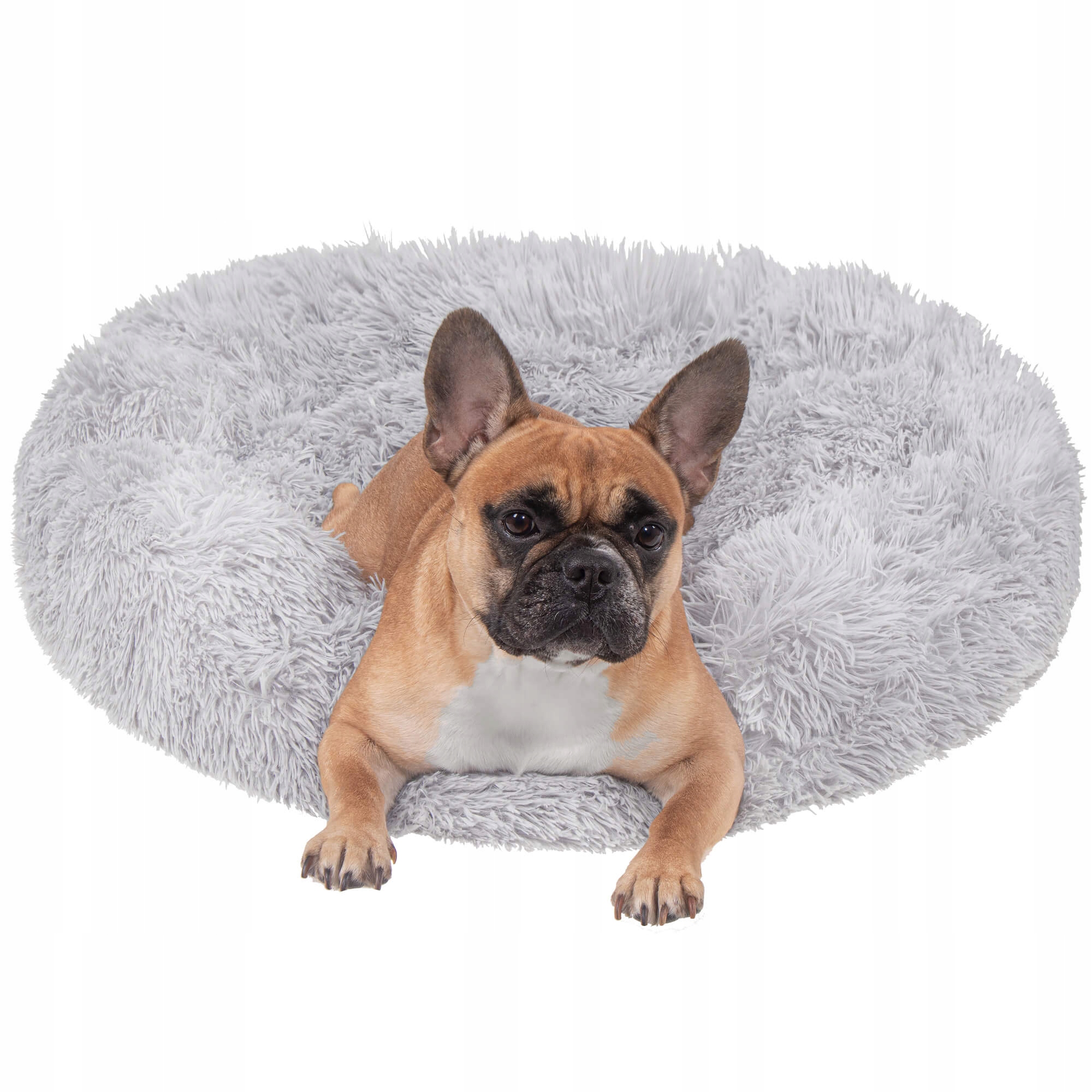 Pat Sersimo pentru caini si pisici, cu husa detasabila, gri, diametru 120cm Household NewTrend