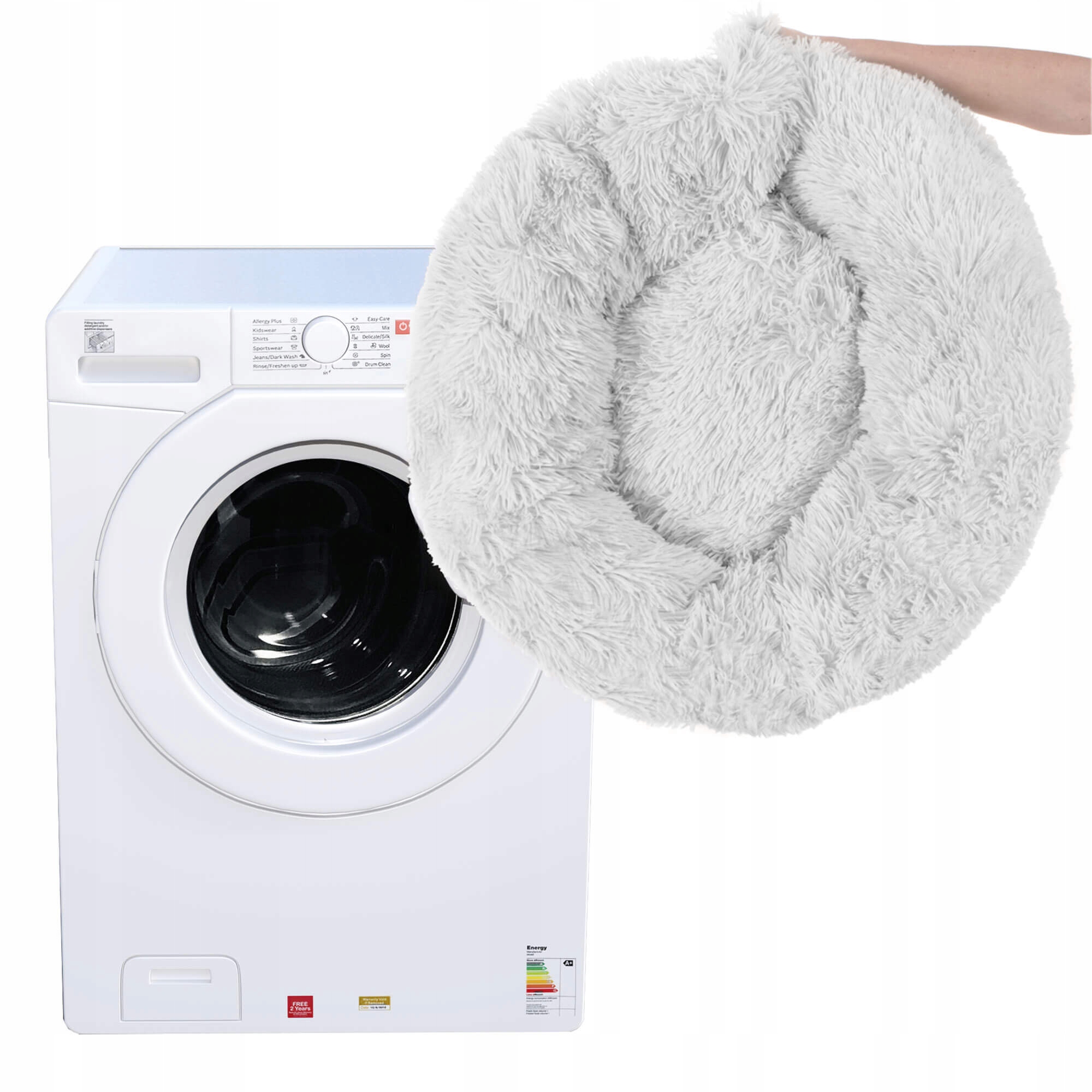 Pat Sersimo pentru caini si pisici, cu husa detasabila, gri, diametru 120cm Household NewTrend
