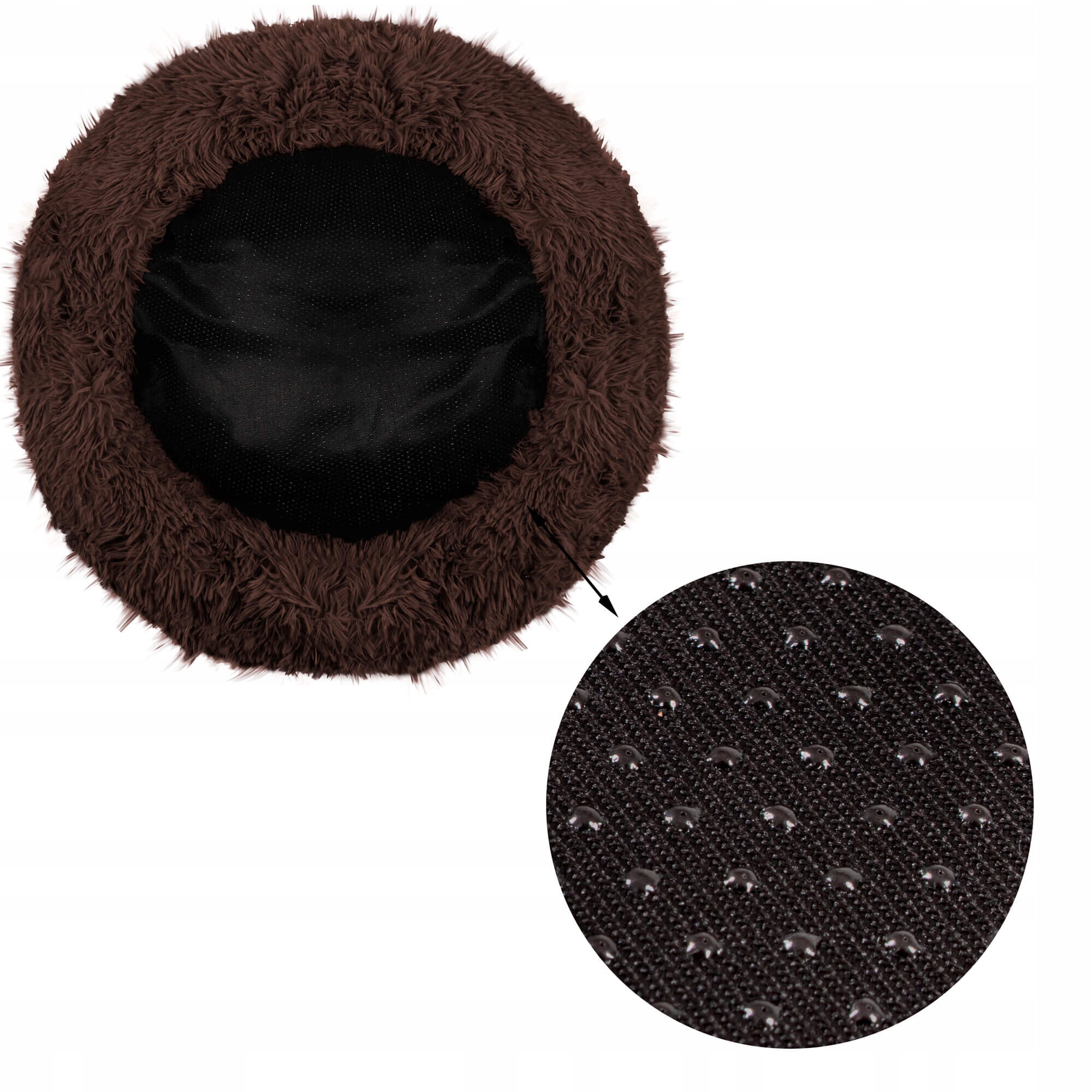 Pat Sersimo pentru caini si pisici, cu husa detasabila, maro, diametru 90cm Household NewTrend