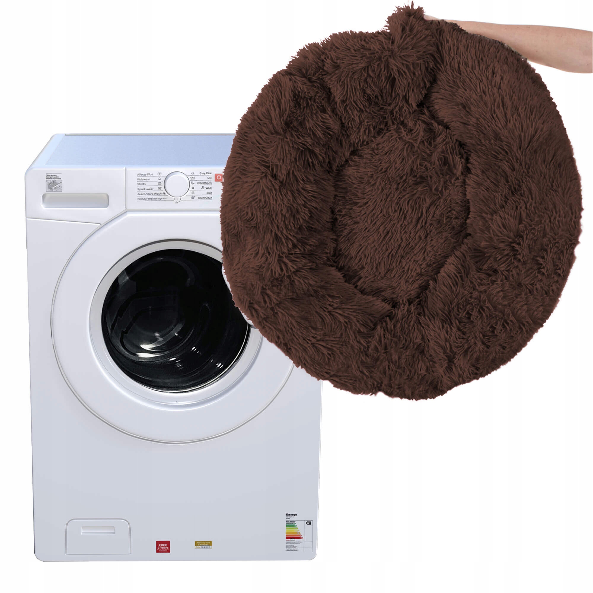 Pat Sersimo pentru caini si pisici, cu husa detasabila, maro, diametru 90cm Household NewTrend