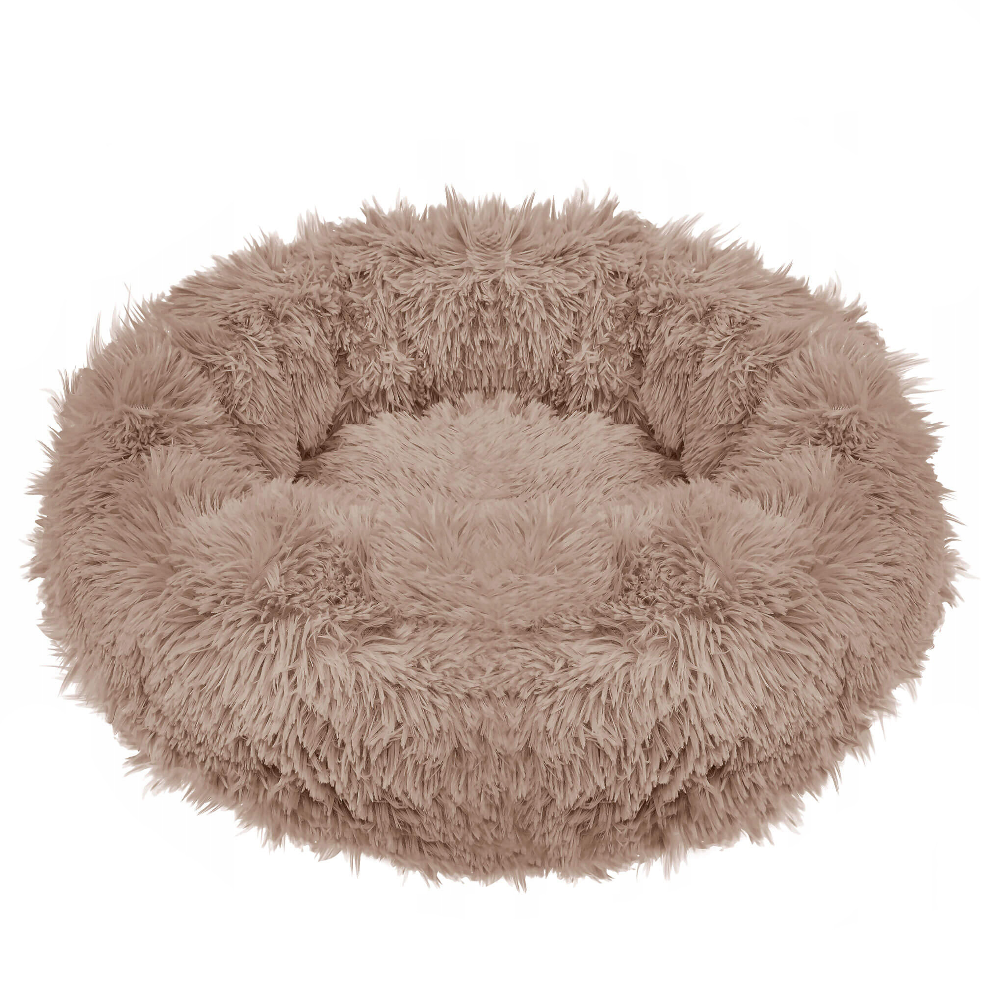 Pat Sersimo pentru caini si pisici, cu husa detasabila, maro deschis, diametru 80cm Household NewTrend