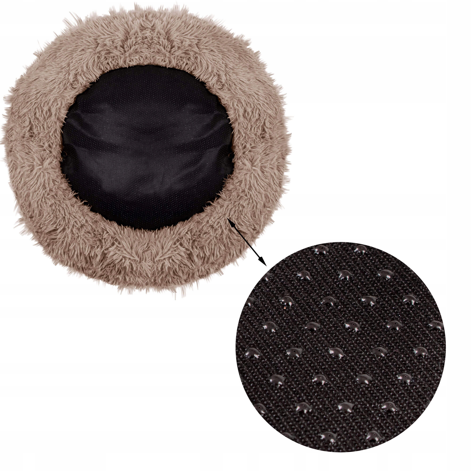 Pat Sersimo pentru caini si pisici, cu husa detasabila, maro deschis, diametru 80cm Household NewTrend