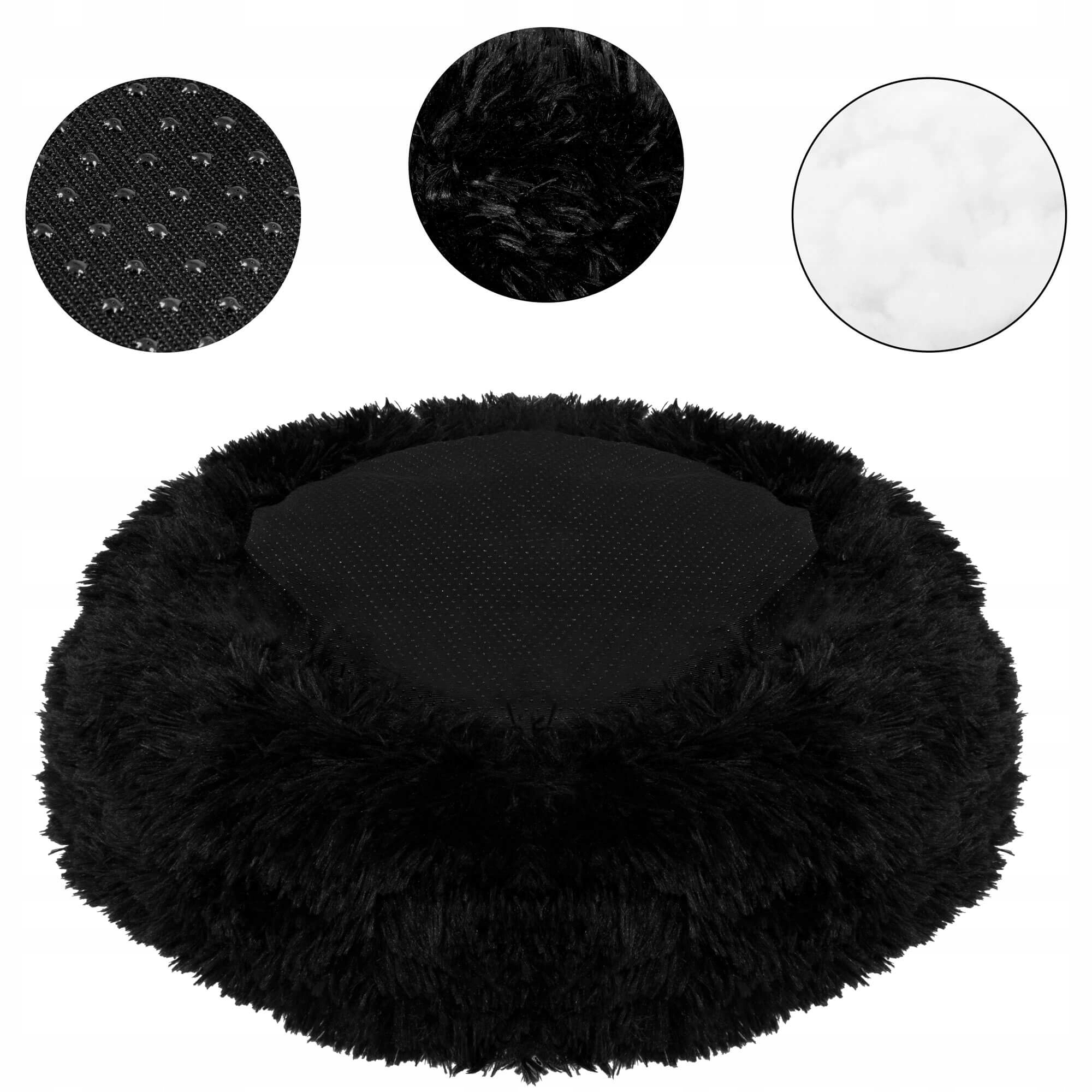 Pat Sersimo pentru caini si pisici, cu husa detasabila, negru, 40cm Household NewTrend