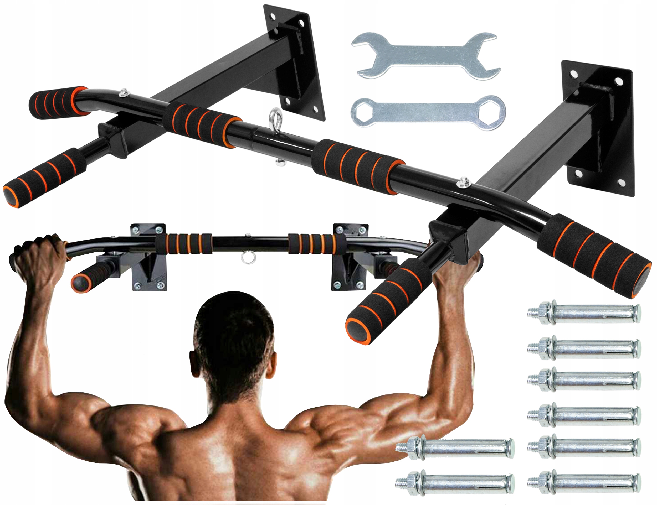 Bara de tractiuni, multifunctionala, pentru perete, cu manere antiderapante, capacitate 250kg Household NewTrend