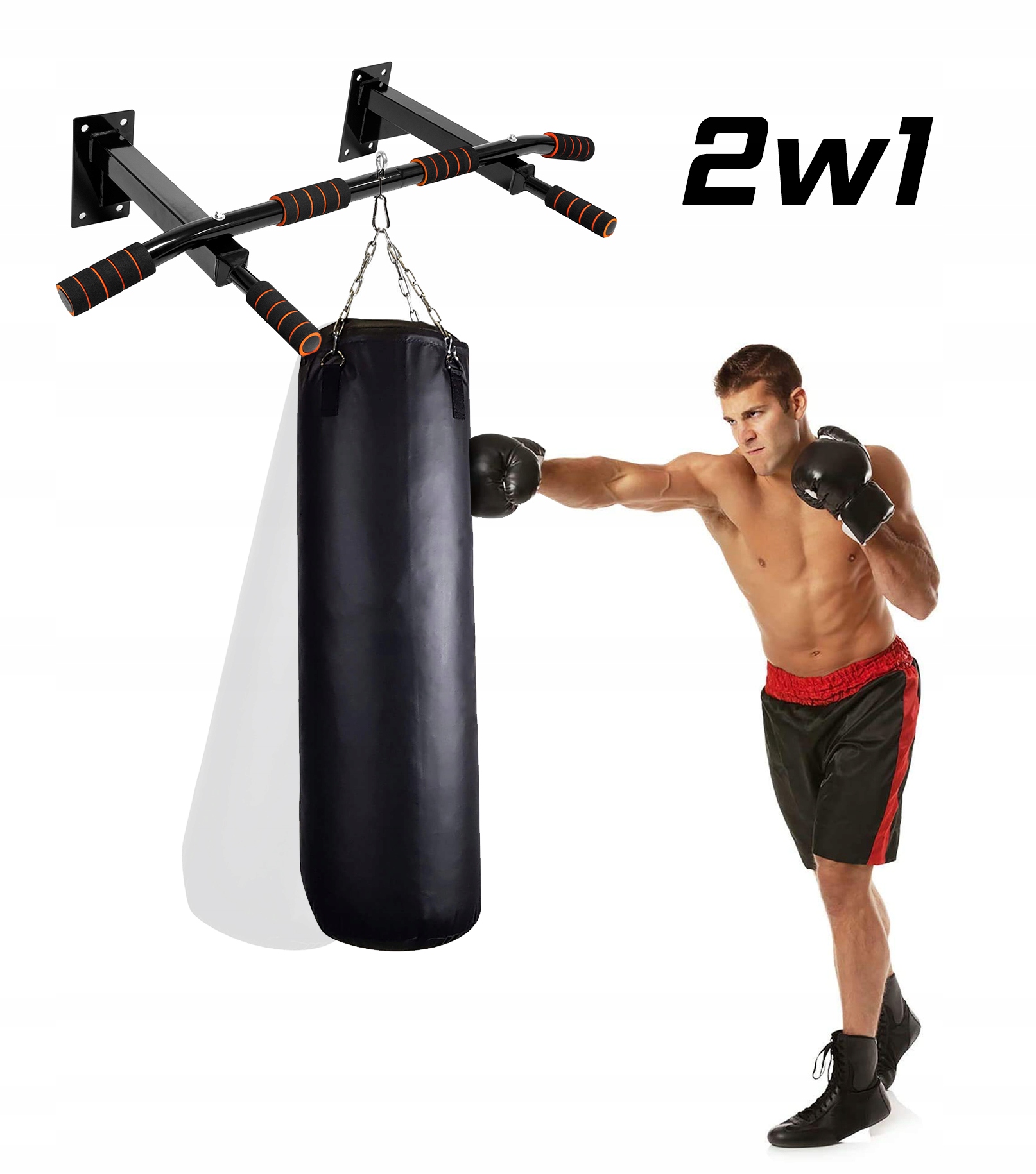 Bara de tractiuni, multifunctionala, pentru perete, cu manere antiderapante, capacitate 250kg Household NewTrend