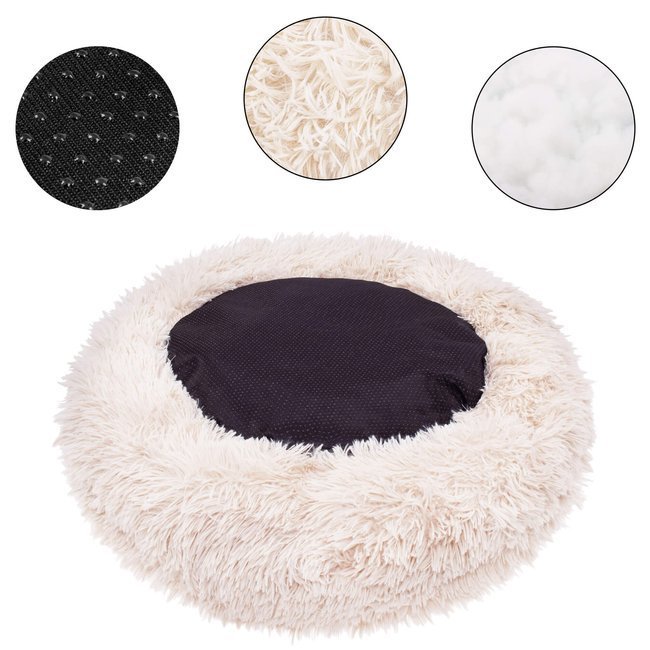 Pat Sersimo pentru caini si pisici, cu husa detasabila, bej, diametru 60cm Household NewTrend