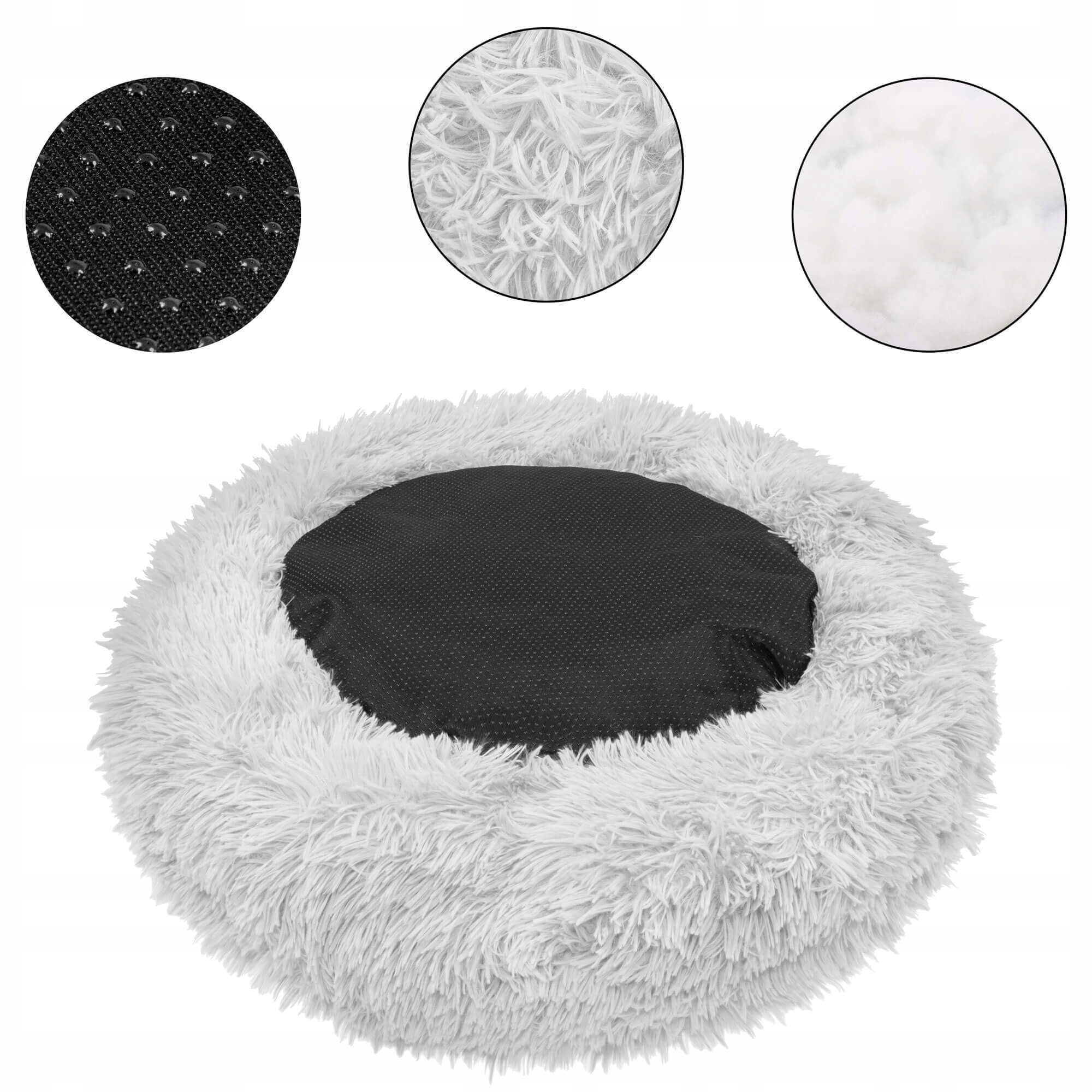 Pat Sersimo pentru caini si pisici, cu husa detasabila, gri, diametru 80cm Household NewTrend