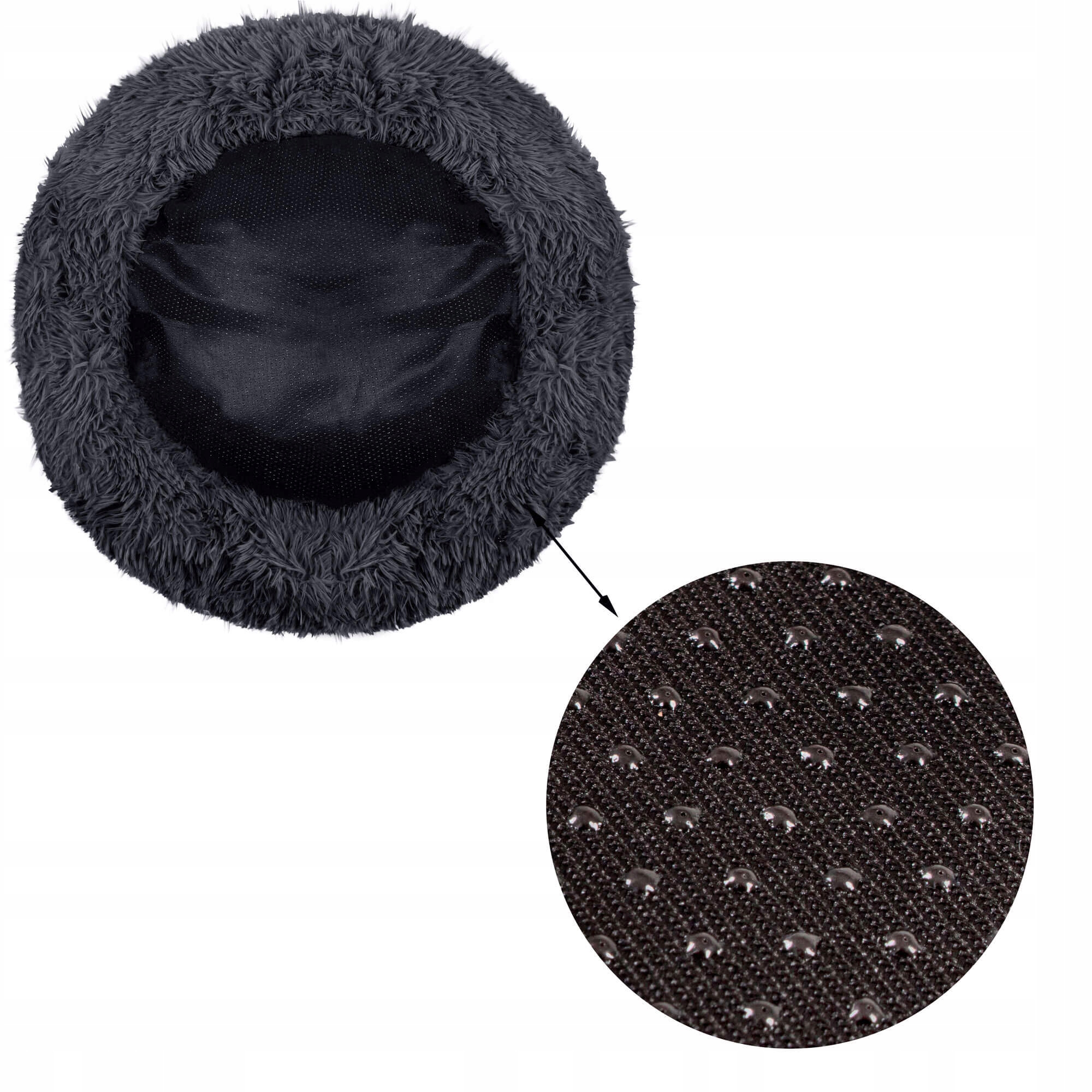 Pat Sersimo pentru caini si pisici, cu husa detasabila, gri inchis, diametru 80cm Household NewTrend