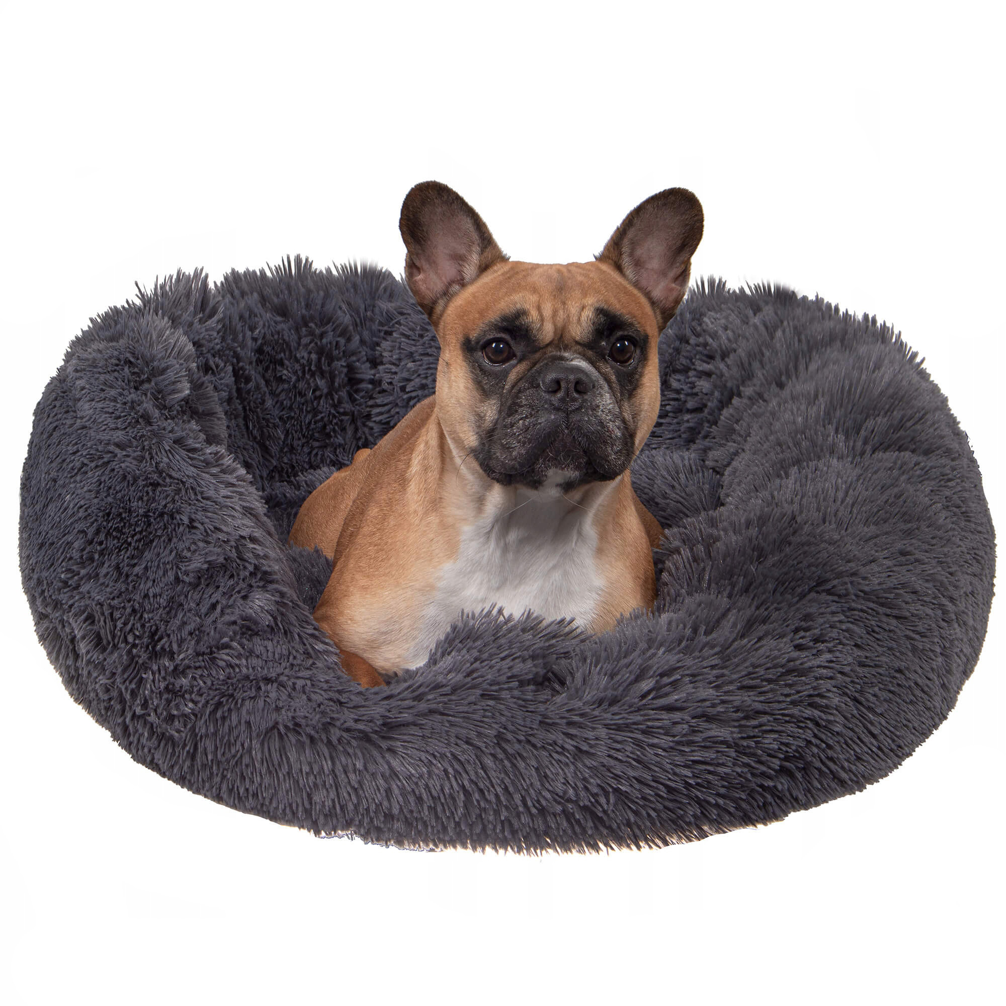 Pat Sersimo pentru caini si pisici, cu husa detasabila, gri inchis, diametru 80cm Household NewTrend