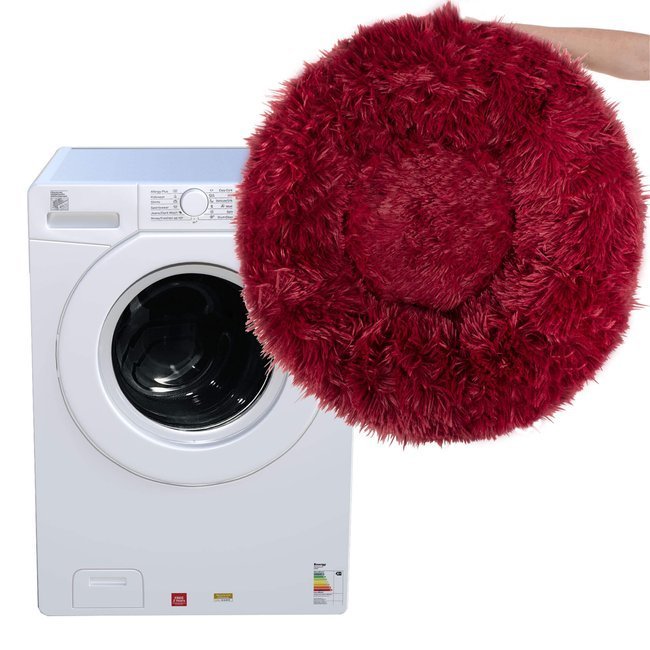 Pat Sersimo pentru caini si pisici, cu husa detasabila, visiniu, diametru 60cm Household NewTrend