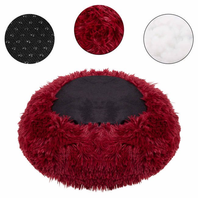 Pat Sersimo pentru caini si pisici, cu husa detasabila, visiniu, diametru 60cm Household NewTrend