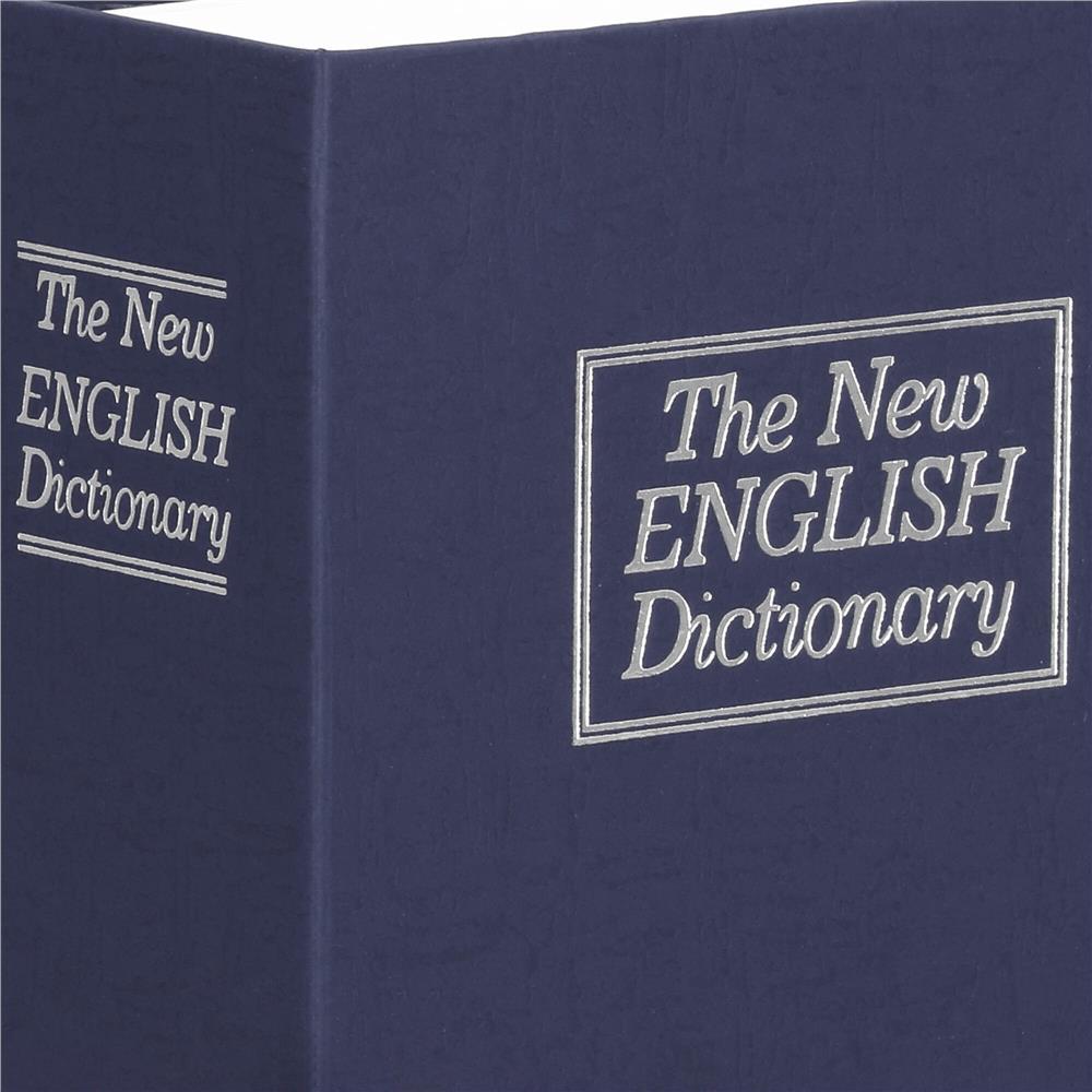 Caseta de valori, cutie metalica cu cheie, portabila, tip carte, Dictionar, albastru, 26x20.5x6.5 cm Household NewTrend